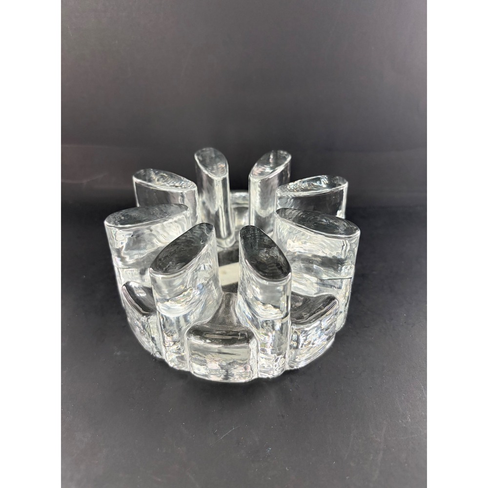 Vintage Clear Glass Trivet |  Candle Holder | Pot Warmer|   Portugal